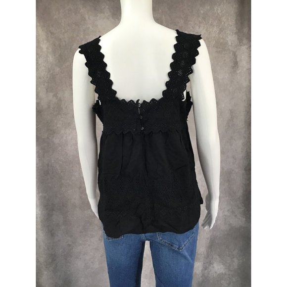 Old Navy Eyelet Tank Top Black Medium - Picture 6 of 7